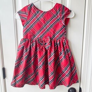 EUC Kids Girls H&M plaid holiday dress size 4-5 Christmas